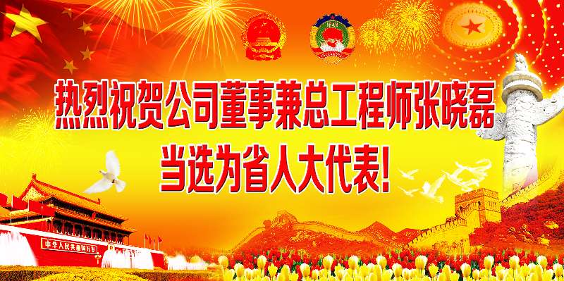 热烈祝贺公司董事兼总工程师张晓磊中选省人大代表